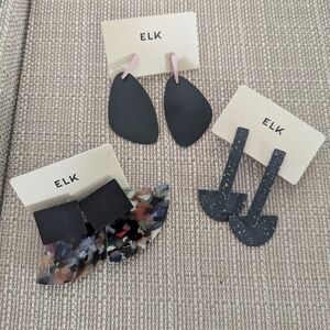 ELK  Black and Multicolor Earrings Set